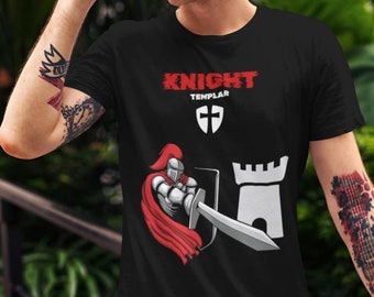 Unisex Templar Knight T-shirt, Medieval Templar Design, Historical Templar Fashion, Medieval Knight T-shirt