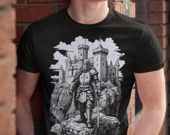 Templar Knight T-shirt with unique medieval design, unisex garment