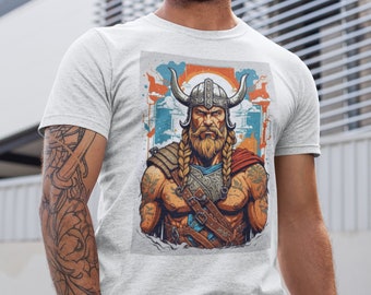 Vintage Viking Warrior T-shirt, An artistic design of the Norse warriors