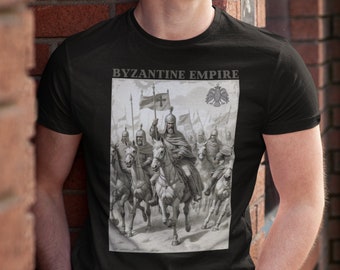 Relive the Greatness of the Byzantine Warriors in a Medieval Scene from the Eastern Roman Empire Printed on a Unisex T-Shirt