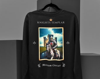 Crusader Heritage Sweater, Knight Templar Militum Christi Legacy, Medieval Warrior Style