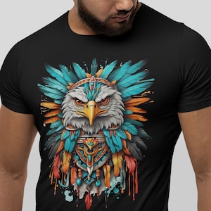 Tribal Mystic Eagle T-Shirt of Native Americans | Artistic design of ancestral eagle
