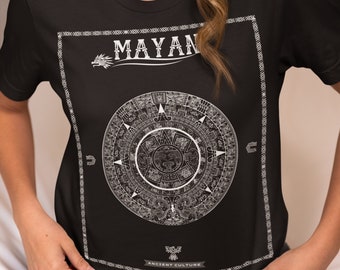 Mesoamerican T-shirt with Mayan Calendar Symbol, Express Your Cultural Spirit with Style!
