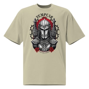 Oversize KNIGHT TEMPLAR t-shirt with worn effect