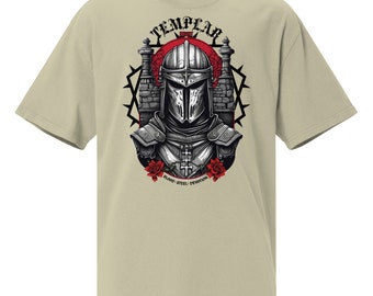Oversize KNIGHT TEMPLAR t-shirt with worn effect