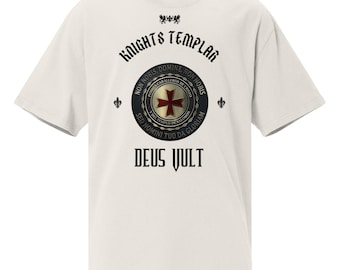 Knights Templar T-Shirt | Oversized Faded Style | Legacy of Bravery, Honor and Faith in the Medieval Crusades