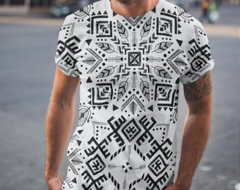 Nordic Art All-Over Print T-Shirt | Viking-Inspired Geometric Pattern