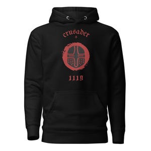 KNIGHTS TEMPLAR Hoodie ,Symbolic Design with the year of the founding of the Order of the Temple