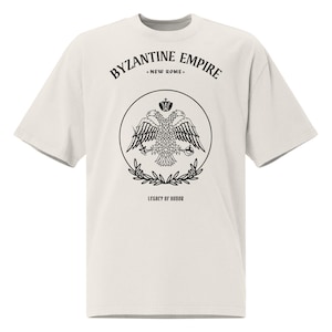 Byzantine Empire Faded Oversized T-Shirt | Eastern Roman Empire Double-Headed Eagle Design