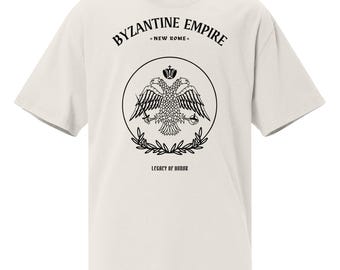 Byzantine Empire Faded Oversized T-Shirt | Eastern Roman Empire Double-Headed Eagle Design