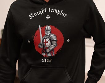 Knights Templar Hoodie | Knights Templar Symbol | Medieval Knight Design | Legendary Warriors