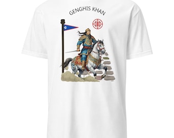 Genghis Khan T-Shirt | Mongol Empire Medieval Cavalry Design | Medieval Warrior
