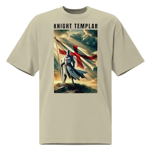 KNIGHT TEMPLAR T-shirt | Oversized garment with a faded effect, Exclusive design of the Knights Templar and the Crusades