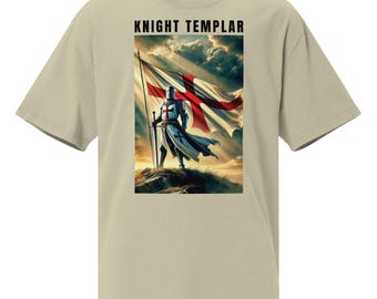 KNIGHT TEMPLAR T-shirt | Oversized garment with a faded effect, Exclusive design of the Knights Templar and the Crusades
