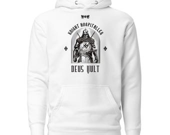 Knights Hospitaller Hoodie | Medieval Crusader "Deus Vult" Design with Unique Details of the Christian Order
