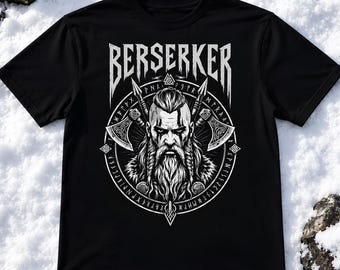 Berserker Viking T-Shirt, Scandinavian Warrior Graphic Tee, Norse Culture Shirt