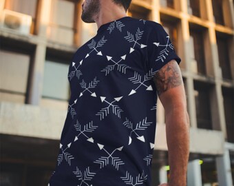 Nordic Art Men's T-shirt, Unique Viking Culture Print, Scandinavian Pattern Design
