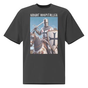 Oversized faded t-shirt of the KNIGHTS HOSPITALLER, a symbol of faith, courage, and protection during the crusades