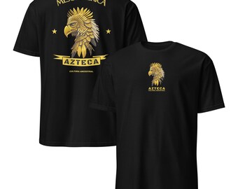 Aztec Tee, Golden Eagle Design | MESOAMERICAN Culture Clothing | Aztec Eagle