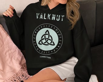 Unisex Viking Hoodie with Valknut Symbol | Unique Norse Design, Mythology and Style | Perfect for Viking Culture Lovers