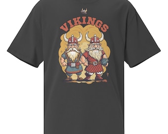 Oversized VIKING T-shirt with distressed effect | Nordic Warriors Design | Nordic Style | VIKING Cartoon
