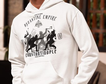 Dress in the Grandeur of the Byzantine Empire, Hoodie, Medieval Warriors at the Battle of CONSTANTINOPLE Design
