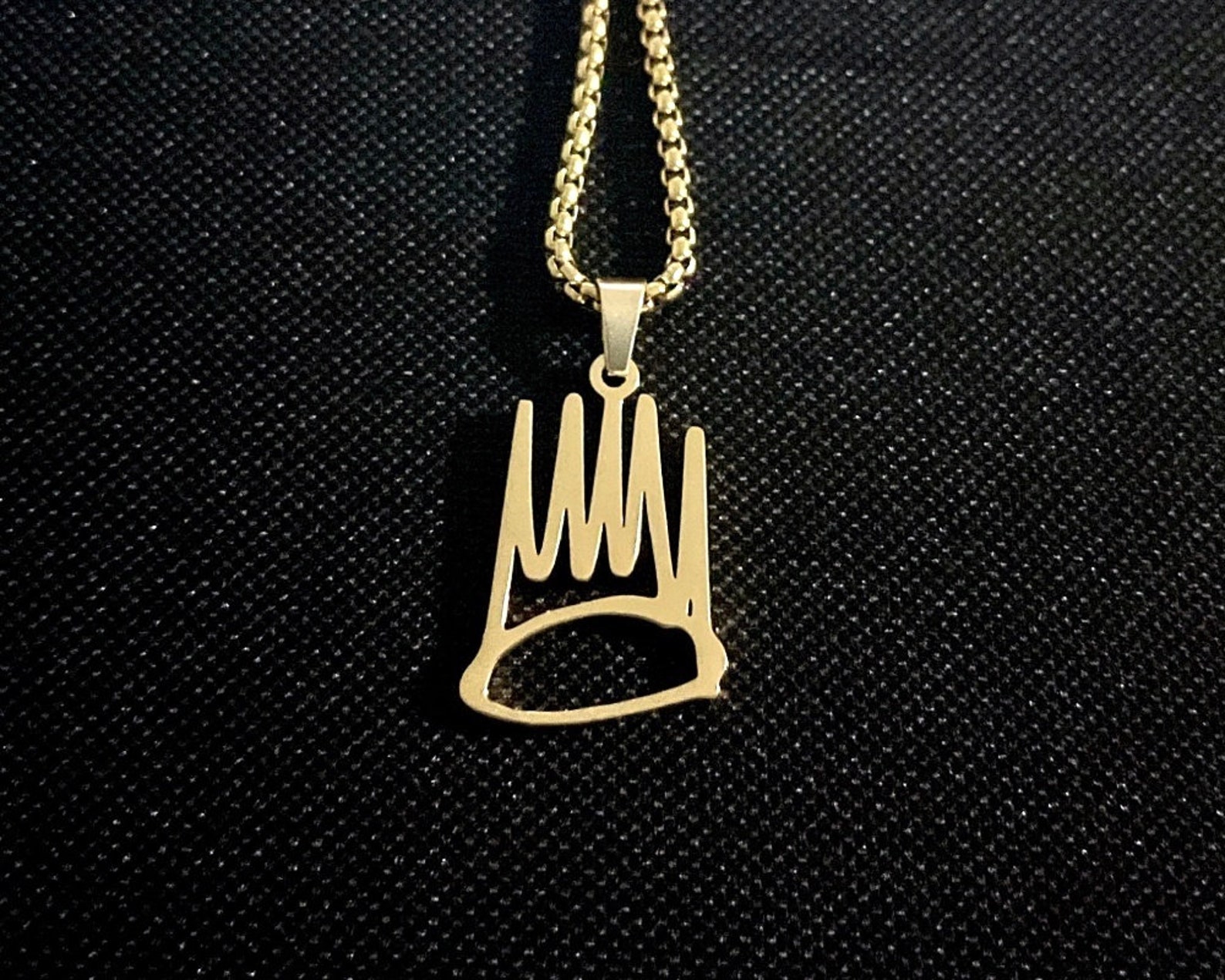 Cole Crown Chain, Silver Golden Stainless Steel Necklace Rapper Cole ...
