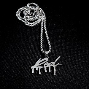 Red Hod Chain Rapper Red Chain, Silver Stainless Steel Necklace American Rapper Hip Hop ...