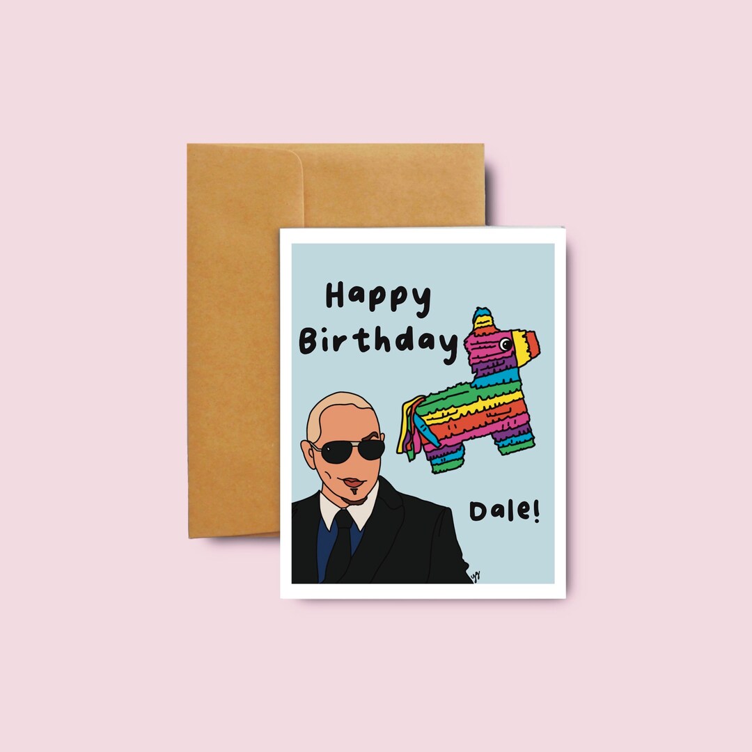 Pitbull Dale Birthday Card / Spanish Birthday Card / Feliz Etsy