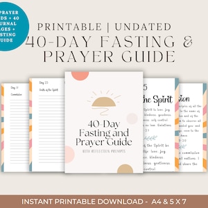 40-Tage Fasten und Gebet Anleitung Paket mit täglichen Gebetskarten - spirituelle Reise, Fasten christliches Fasten, sofortiger digitaler Download
