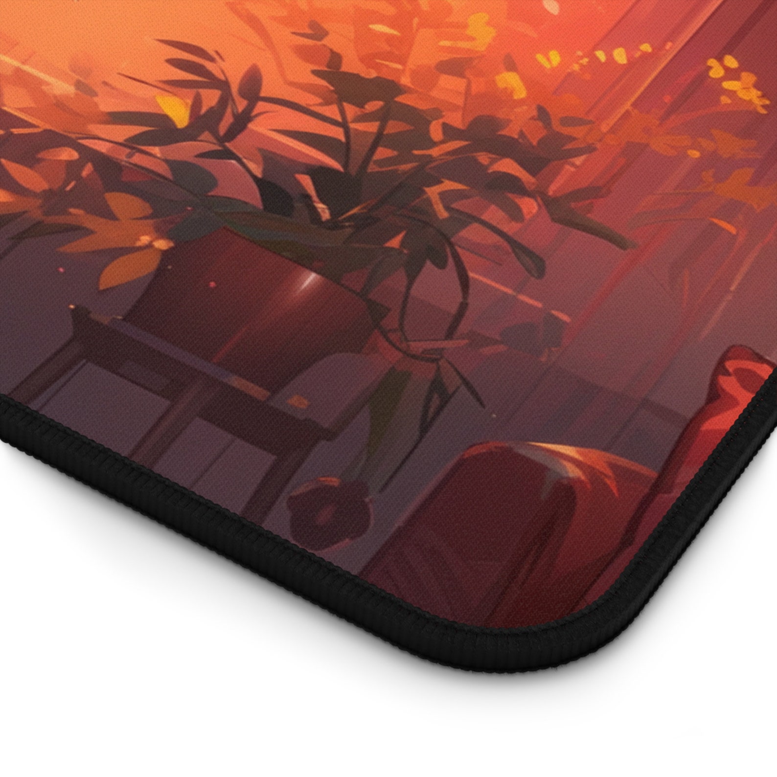 Cozy Scenic Desk Mat Aesthetic Deskmat Lofi XL Mousepad Plants Desk Mat ...