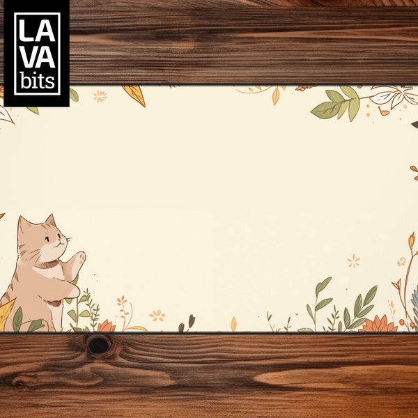 Cute Cat Desk Mat Cute XL Mousepad Cat Desk Decor Extended Mouse Pad Lofi Mousepad XL Mouse Pad Gaming Desk Mat Oversize Desk Pad