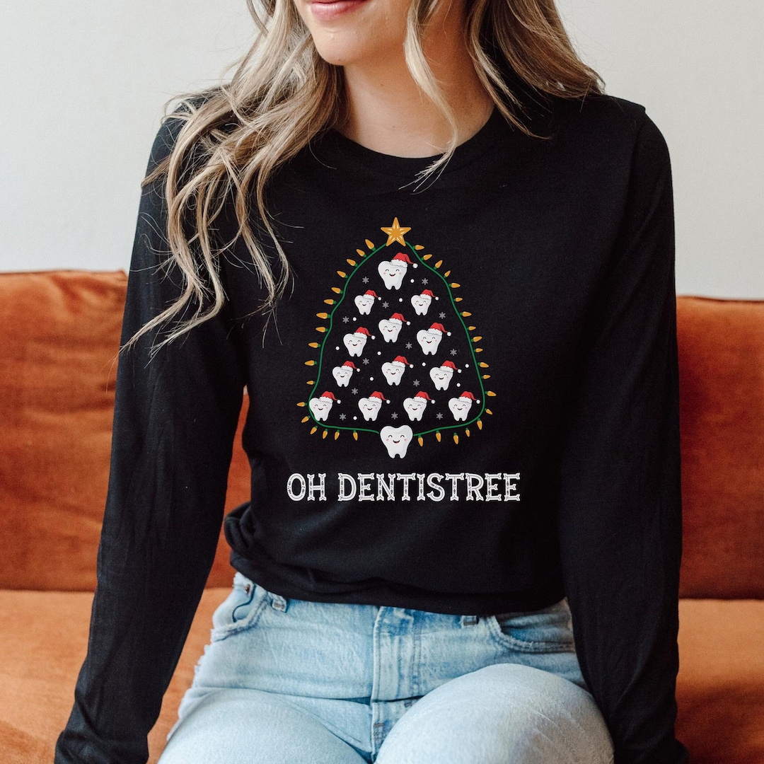 Christmas Long Sleeve Tee for Dentist Christmas Shirt for Etsy