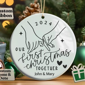 First Christmas Ornament for Couple Personalized Newlywed Holiday Gift Wedding Year Custom Tree Decoration First Christmas Together Keepsake