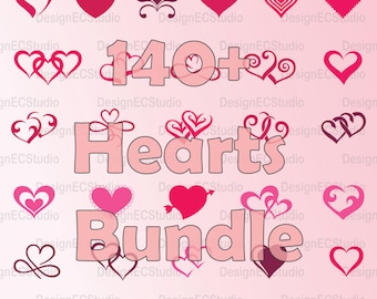 Heart Svg Bundle - Hearts Svg, Love Svg, Valentine Days Svg, Cute Heart ...