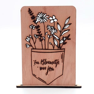 Carte de fleurs en bois - carte de rétablissement bientôt - carte de remerciement avec enveloppe - carte de vœux de luxe