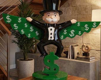 Monopoly Man Money Wings Wall Decor, 90cm Statement Piece