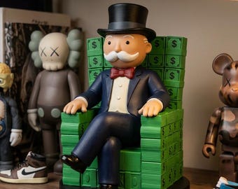 Monopoly Rich Uncle Figure: Hand Painted Pop Art Collectible Statue (25 cm 10 inch)