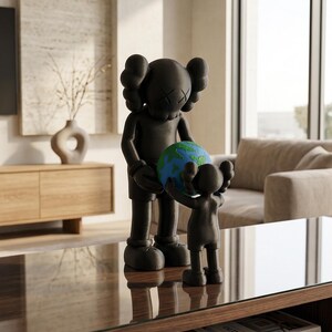 May include: A set of three ceramic nesting bowls in graduating sizes. The bowls feature a speckled, matte finish in shades of cream, light blue, and gray. The largest bowl is approximately 8 inches in diameter.