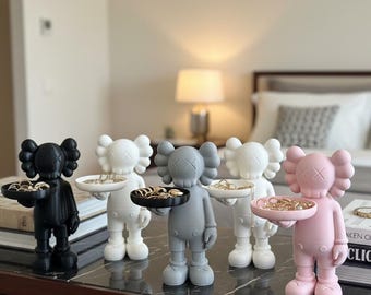 KAWS Inspired Companion Figure Jewelry Holder Tray, Decorative Organizer Dish