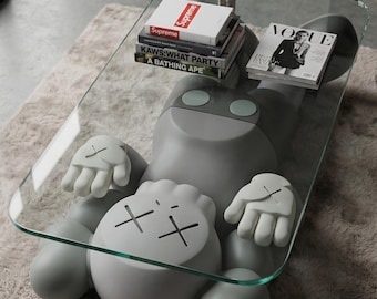 KAWS Companion Coffee Table, Modern Art Inspired Side Table, Sculptural Living Room Decor