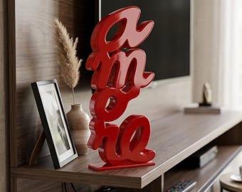 Amore Love Sculpture, Modern Home Decor Statement Art Piece
