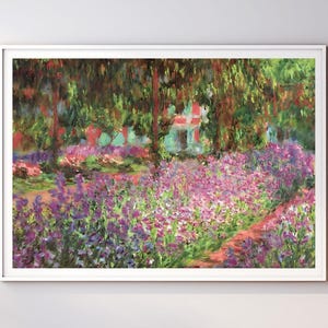 Claude Monet Garden at Giverny, Impressionist Landscape, Flowers Print, Stunning Print, Poster Wall Art, Aesthetic Nature Decor