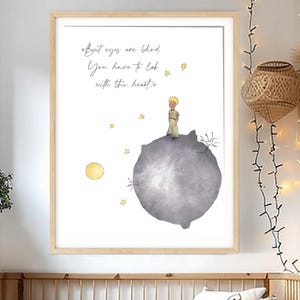 The Little Prince Quote Print: Watercolor Nursery Wall Art