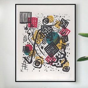 Abstrakter Kunst Druck: Kandinsky Bauhaus Geometrisches Poster, Mid-Century Modern