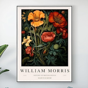 William Morris Kew Gardens Print: Vintage Floral Art Nouveau Poster