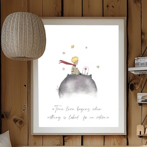 Eine klassische Geschichte von Antoine de Saint-Exupéry Wandkunst, Der kleine Prinz Zitat, Kinderzimmer Zitat Wandkunst