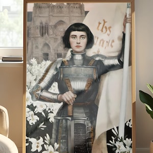 Joan of Arc Print, Albert Lynch Wall Art, Woman Portrait, Art Nouveau Painting, Vintage Saint Print, Printable Wall Art, Premium Print