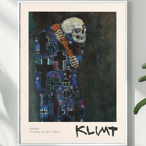 Gustav Klimt Death Print | Gothic Halloween Decor | Symbolism Art |  Vienna Secession Poster | Famous Painting