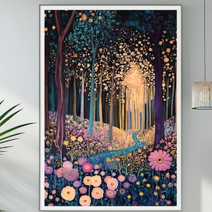 Gustav Klimt Print - Flower Garden Poster, Klimt Museum & Exhibition Artwork, Floral Painting Wall Art, Elegant Home Decor Gift
